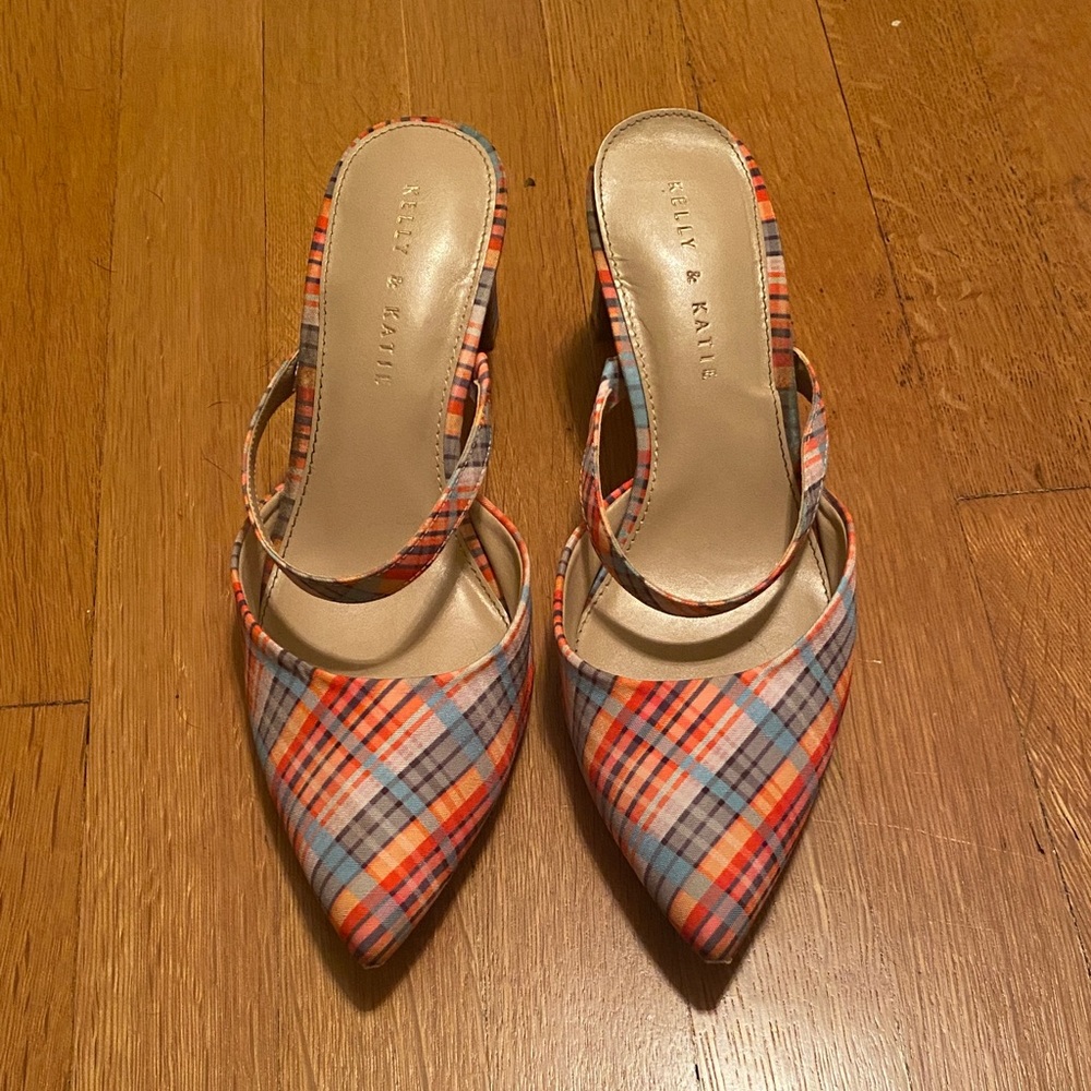 Kelly & Katie Multicolor Plaid Cataliya Mules